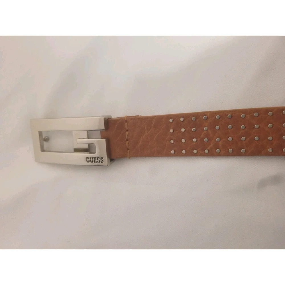 Vintage Guess Ladies Tan Italian Leather Belt 34-1/2